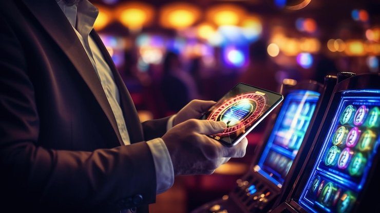 Antarmuka permainan Wild Bandito di aplikasi rebelbet 77 menampilkan gulungan slot dan simbol bonus petualangan